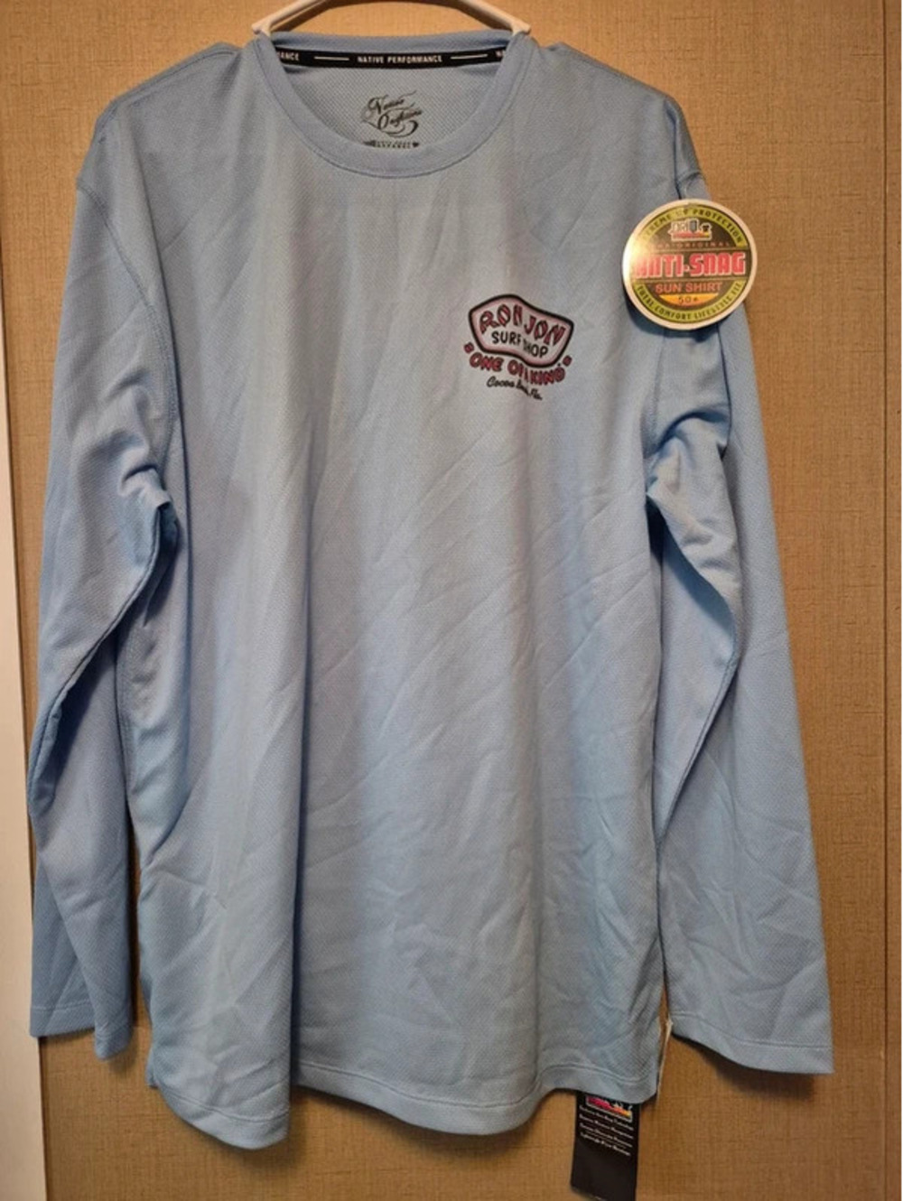 Ron Jon Surf Shop Men's Long Sleeve T-Shirt Size M Light Blue New with Tags